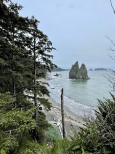 Photo of Rialto Beach from the top of Hole in the Wall