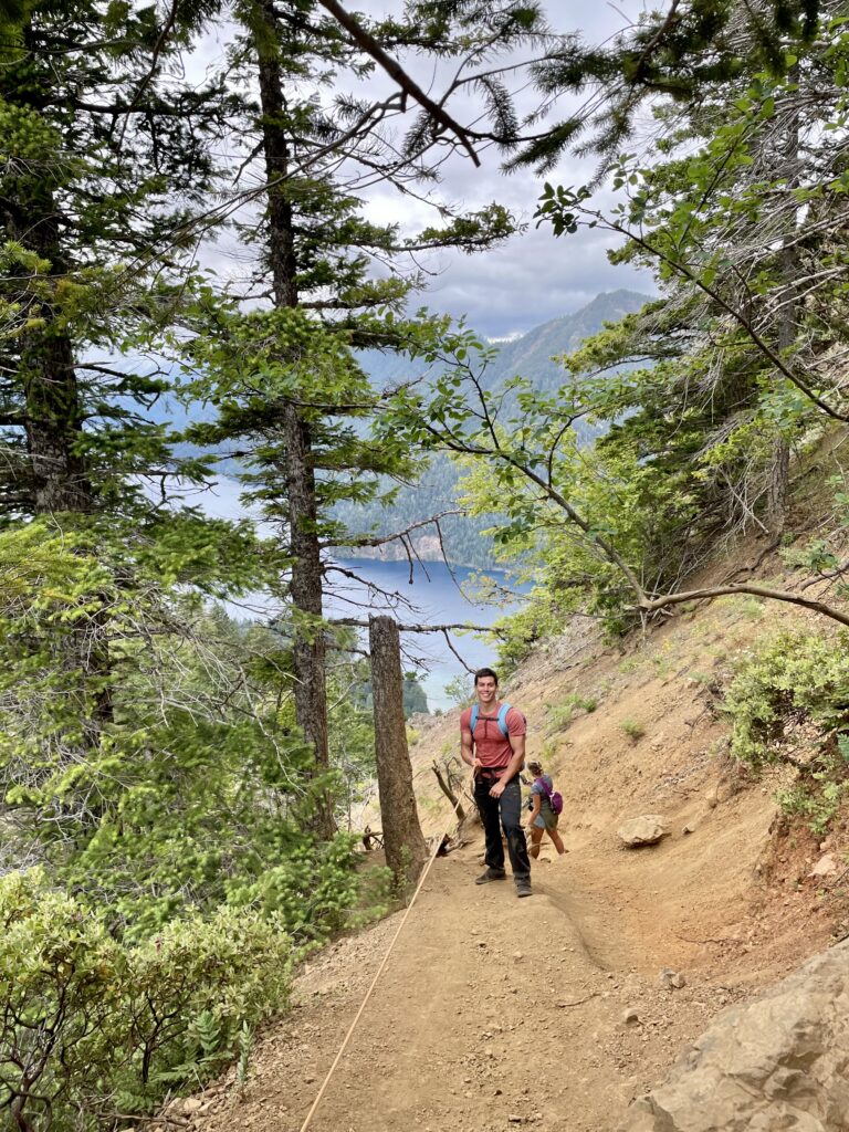 Ryan on a rope portion of the trail