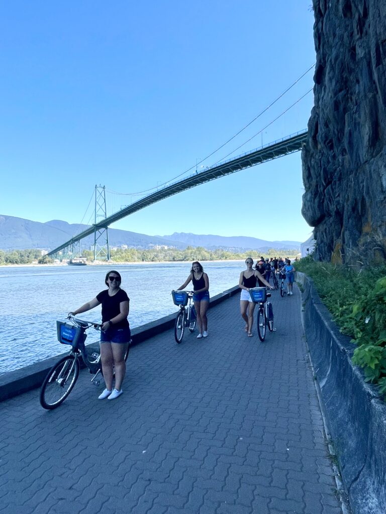 Seawall with Lions Gate Bridge in the background