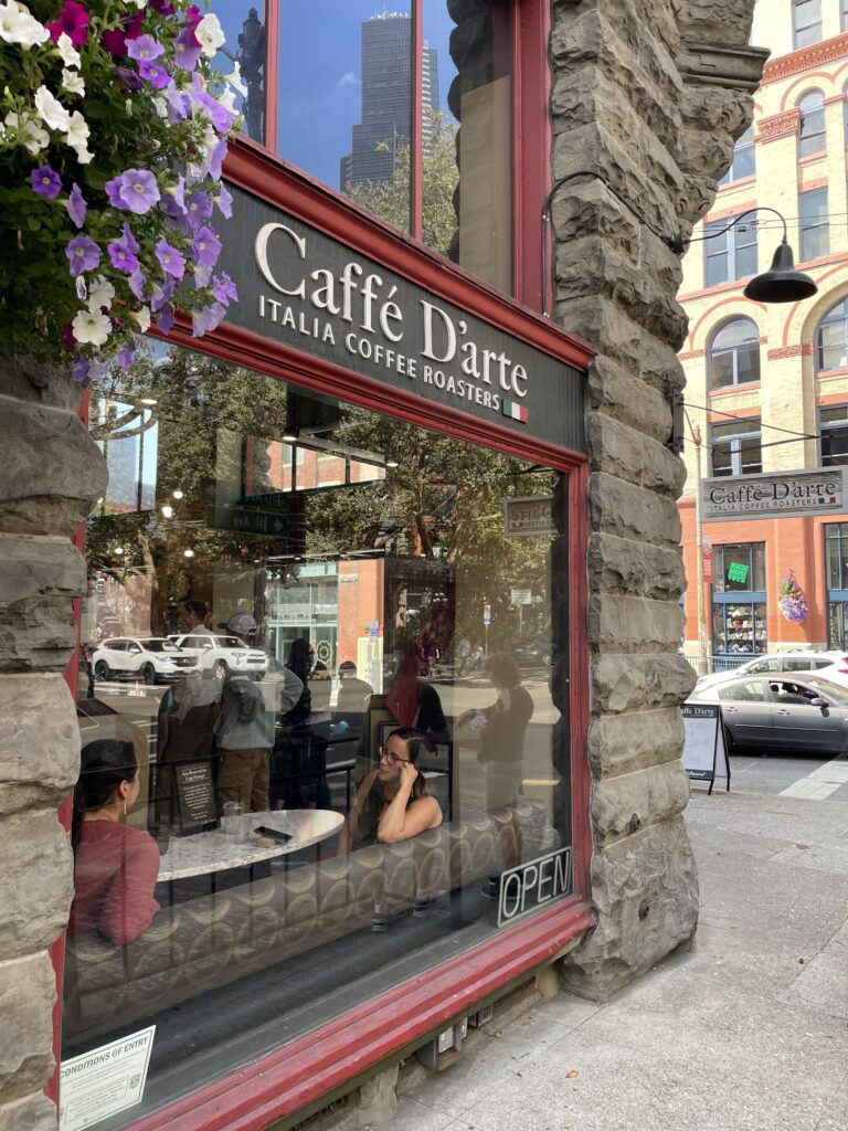 Caffe Darte just outside of Pioneer Sqaure Plaza