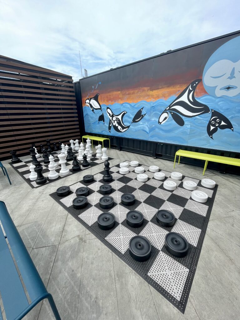 Giant chess and checkers at Pier 63