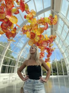 Nikki in the Glasshouse at Chihuly Garden and Glass Museum