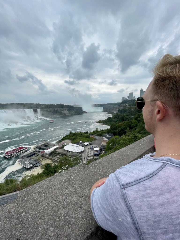 Colby looking out over Niagara Falls