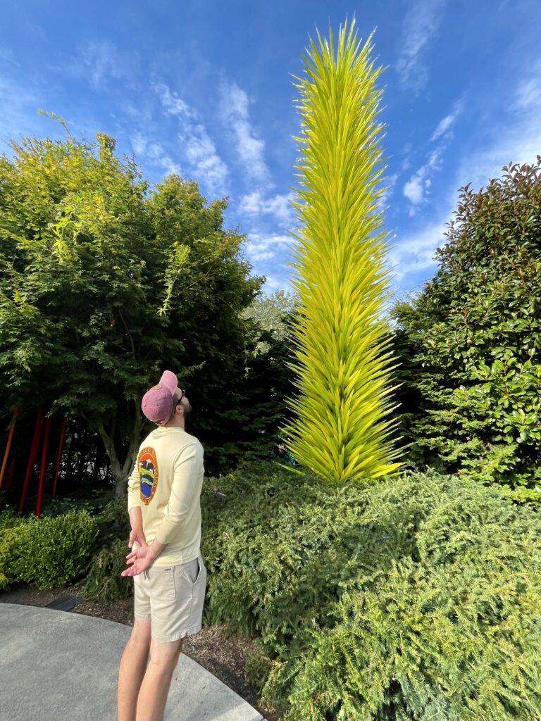 Mike touring the garden Chihuly Garden and Glass Museum