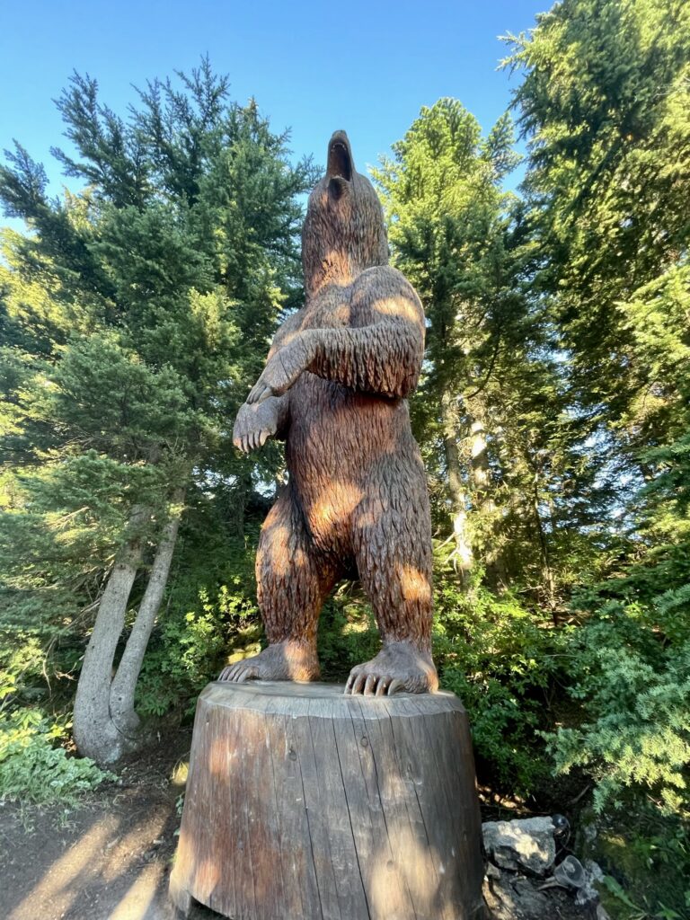 Grizzly statue on Grouse Mountain