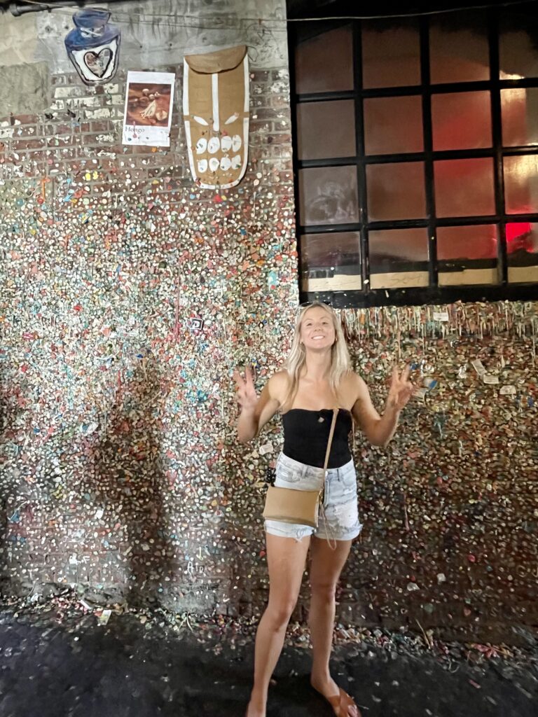 Nikki at the gum wall