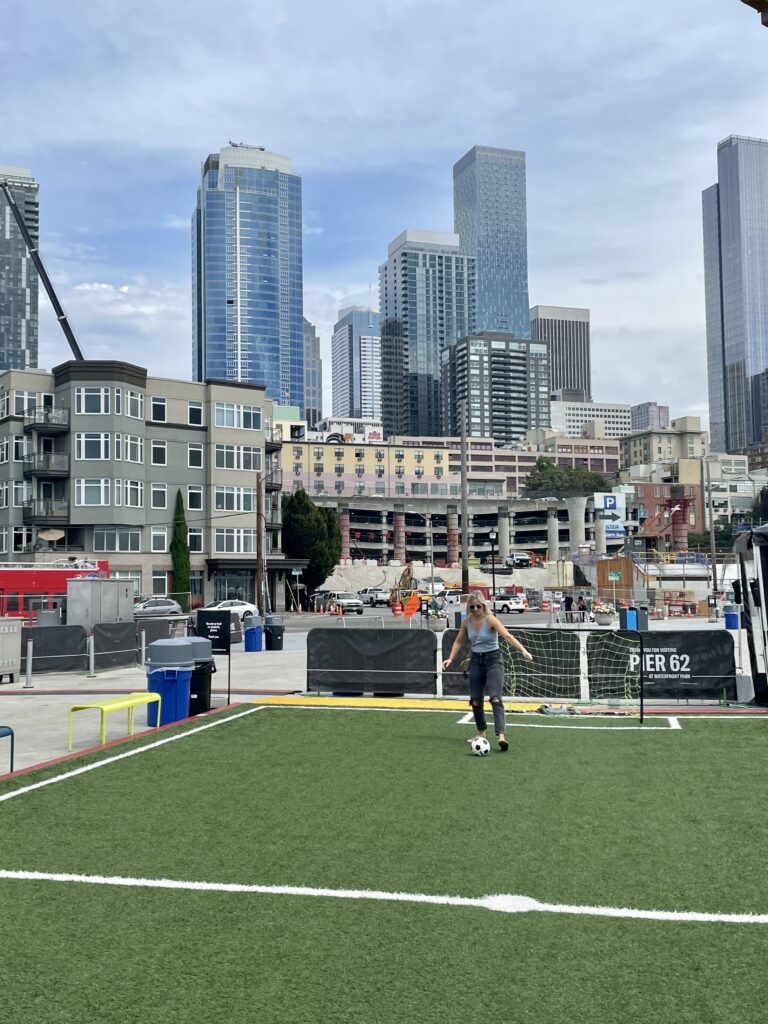 Mini soccer pitch at Pier 63