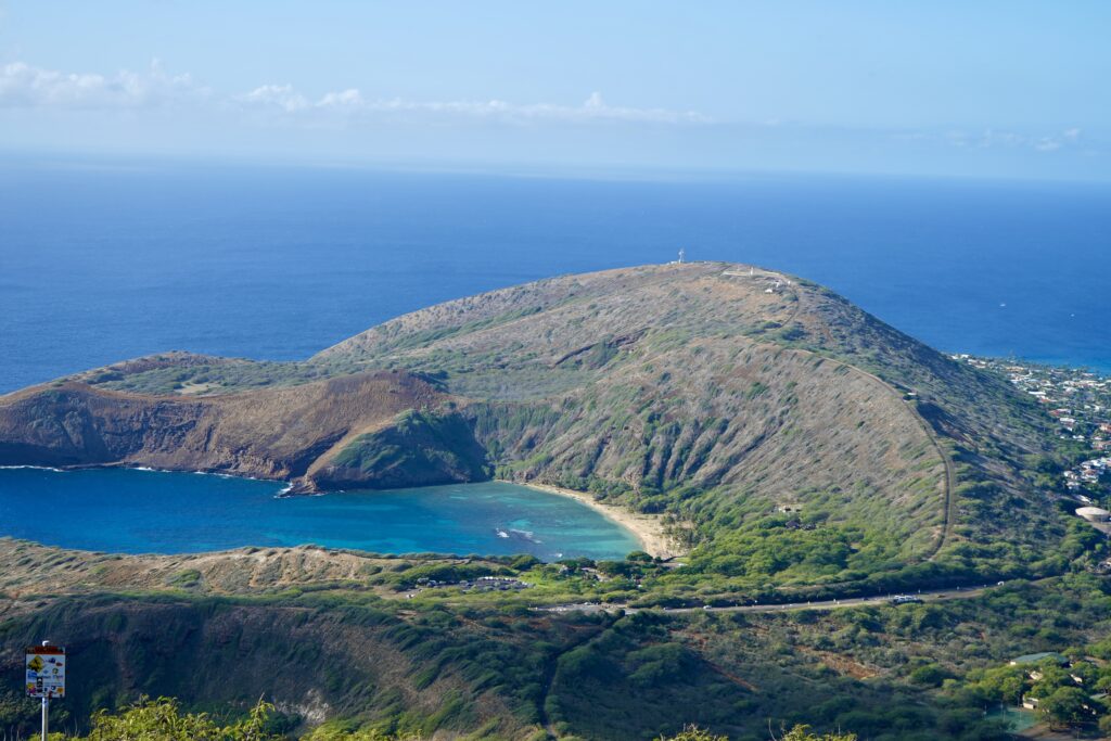 View of Hanauma Bay from Kokohead summit