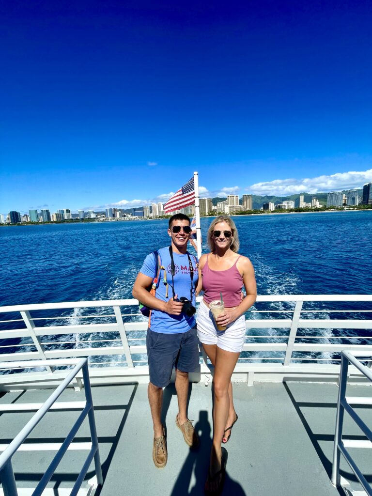 Ryan and Nikki with Waikiki Beach in background