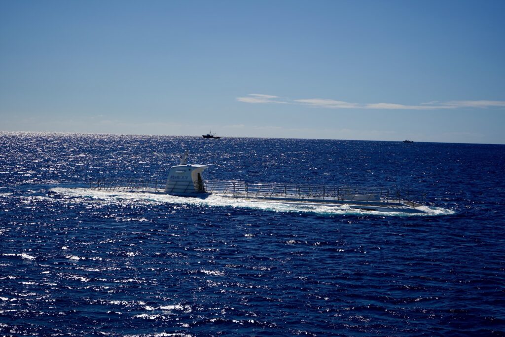 Submarine breaking the surface