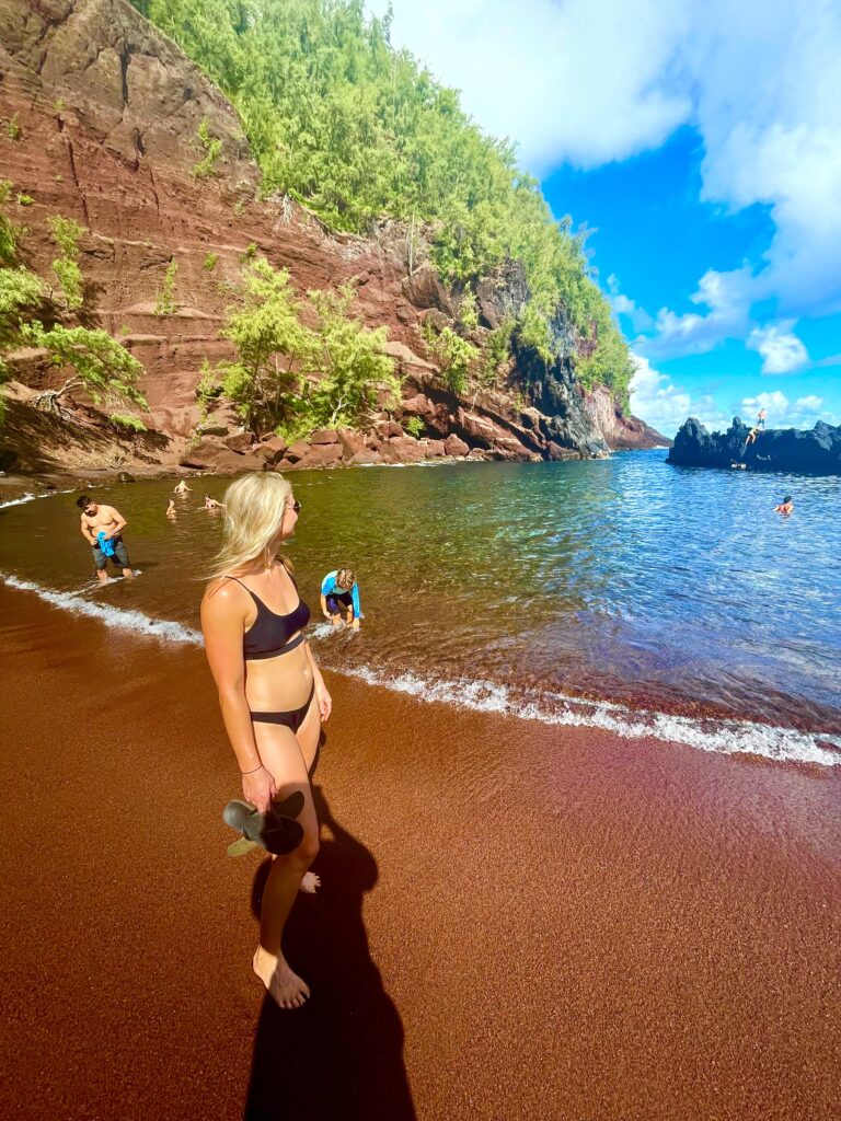 Nikki at Kaihalulu Beach