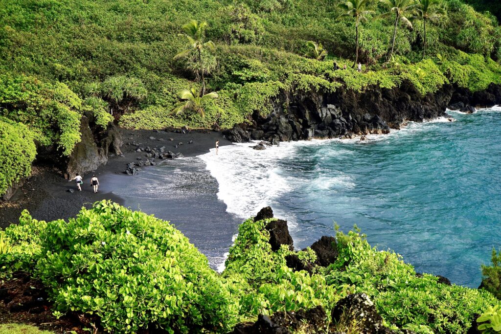 Black sand beach