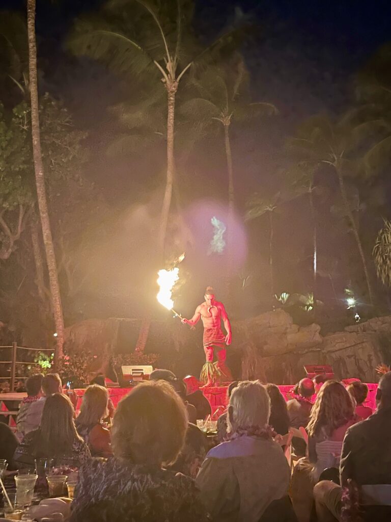 Fire dancing at the Wailele Luau