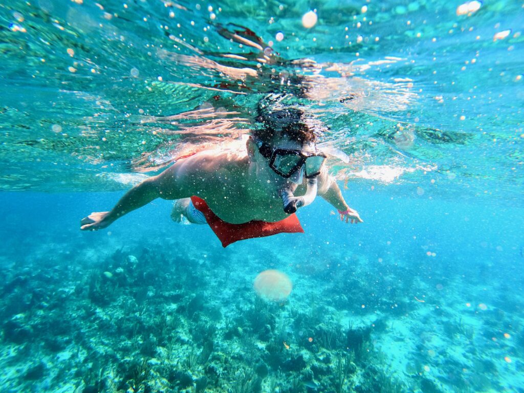 Ryan snorkeling in the Bahamas