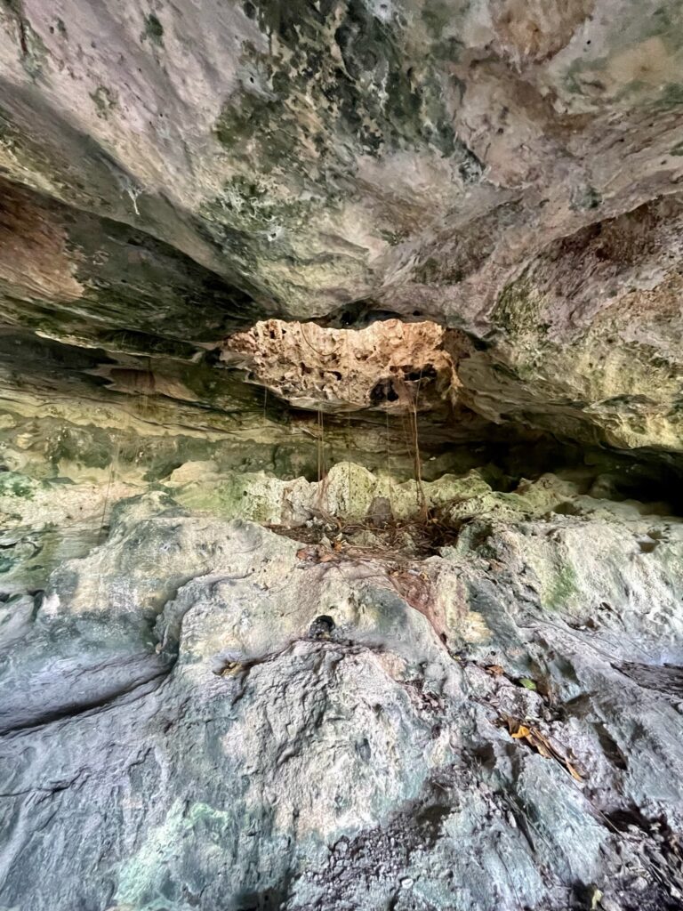 Chimney hole in second cave