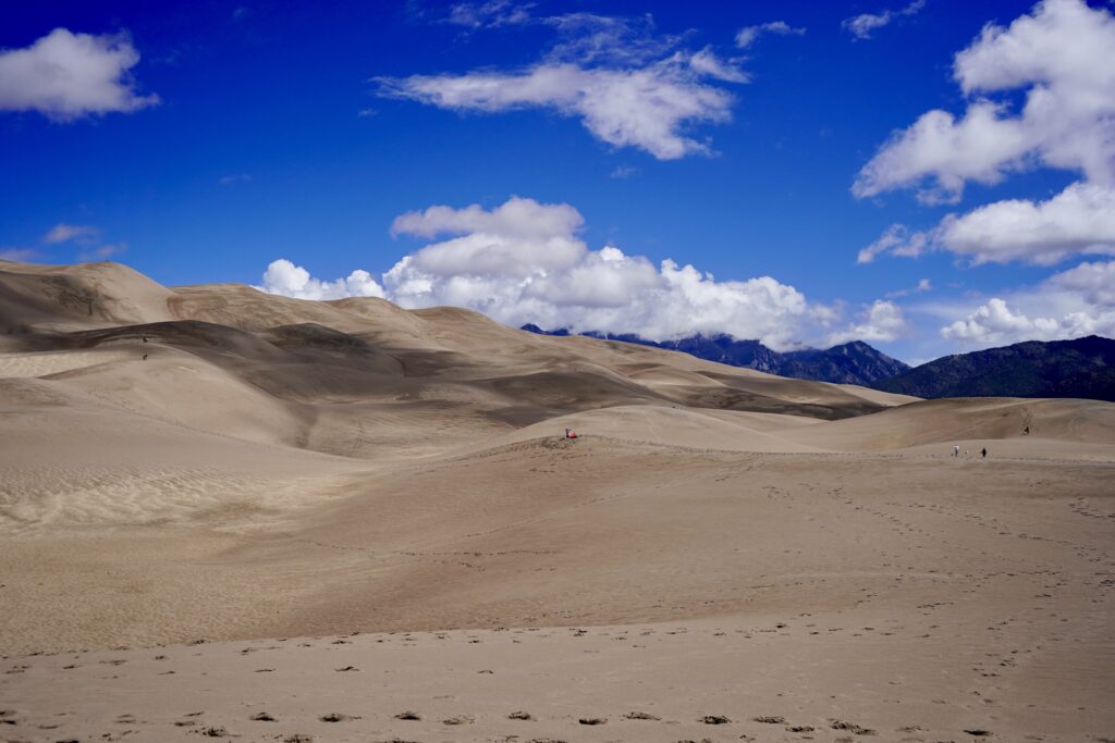 Looking up at the Great Sands Dunes