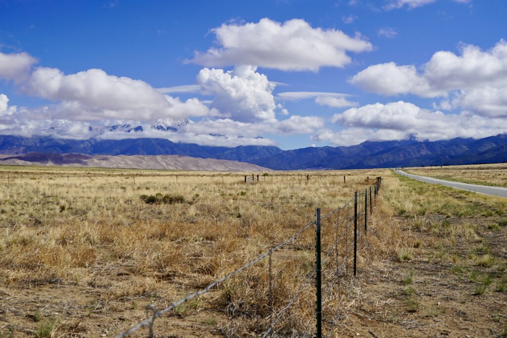 Approaching Great Sand Dunes National Park on Route 150