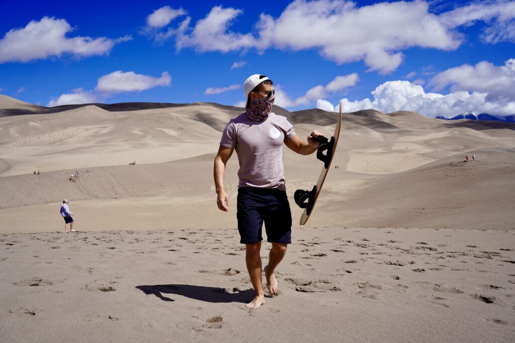 Best things to do in Great Sand Dunes National Park: Preparing to sandboard