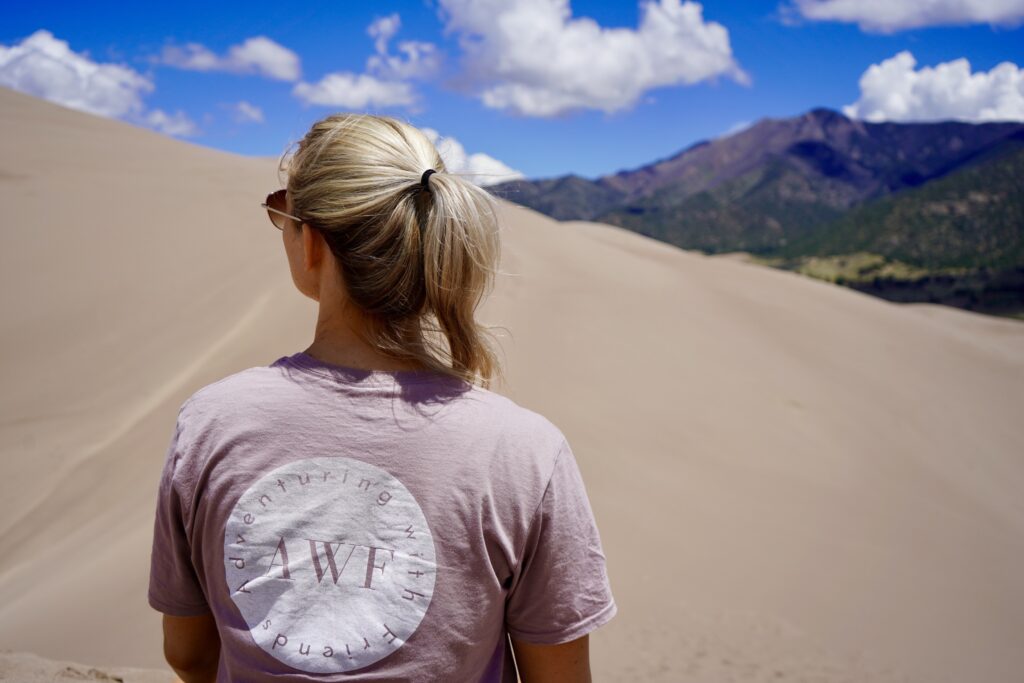 Nikki gazing over the dunes #AWF