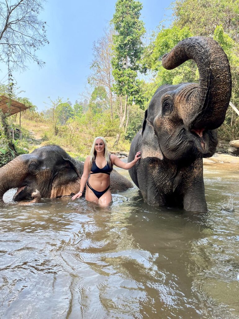 Jackie and Elephant at Chai Lai Orchid