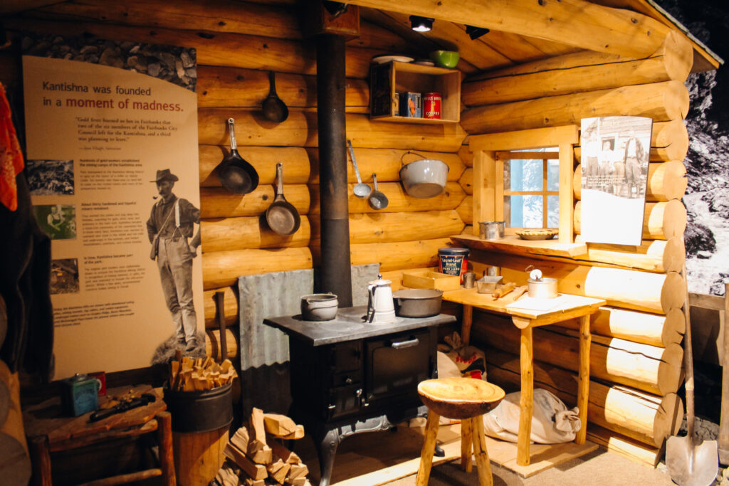 A frontier kitchen in a museum.