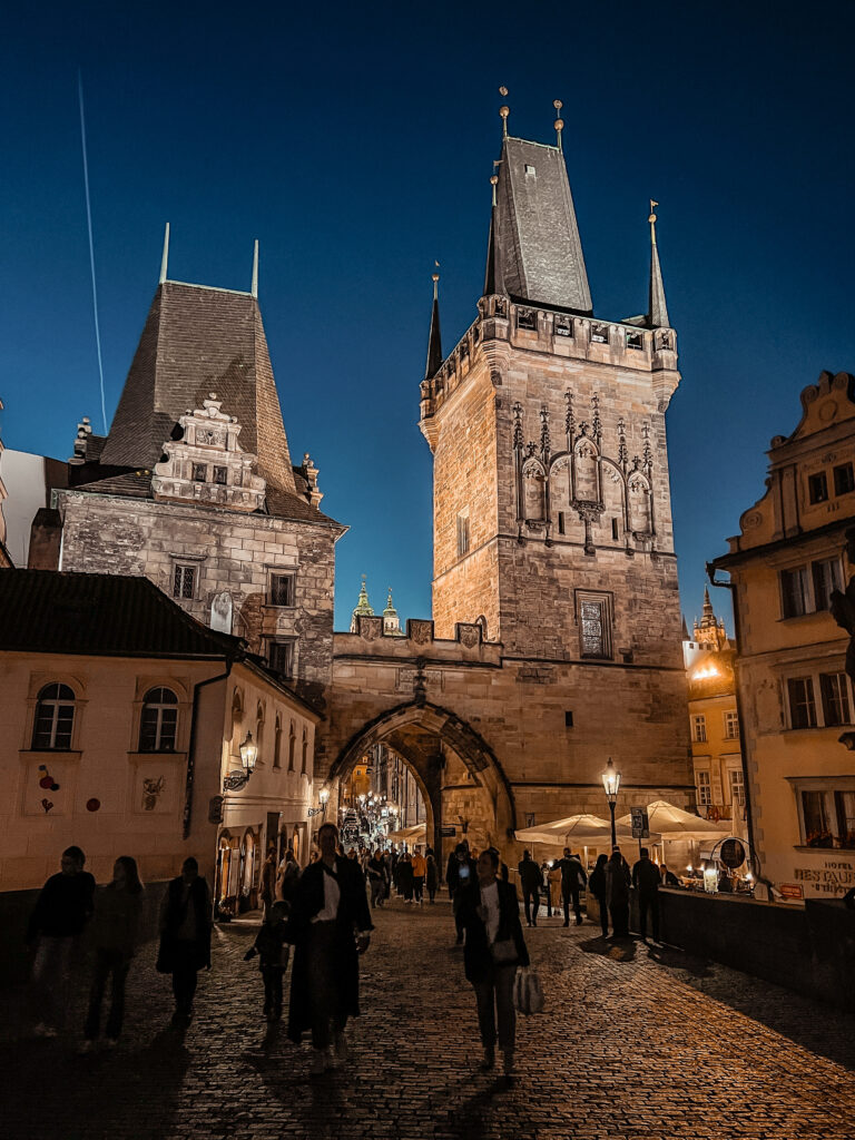 Prague at night.