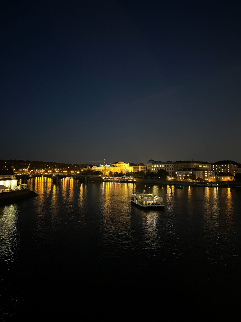 Prague at night.