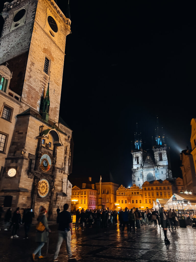 Prague at night.