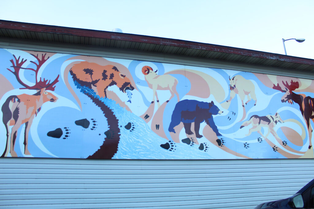 Mural in Seward of winter animals