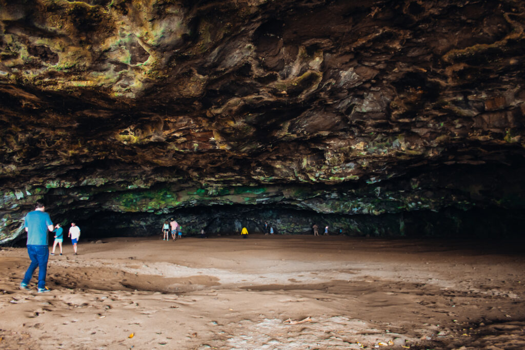 Depths of the cave, going several hundred feet back