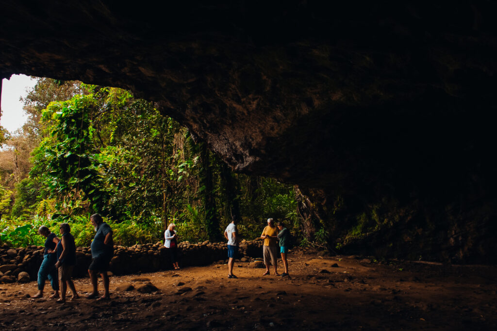 Cave mouth at an angle from the interior of the cave