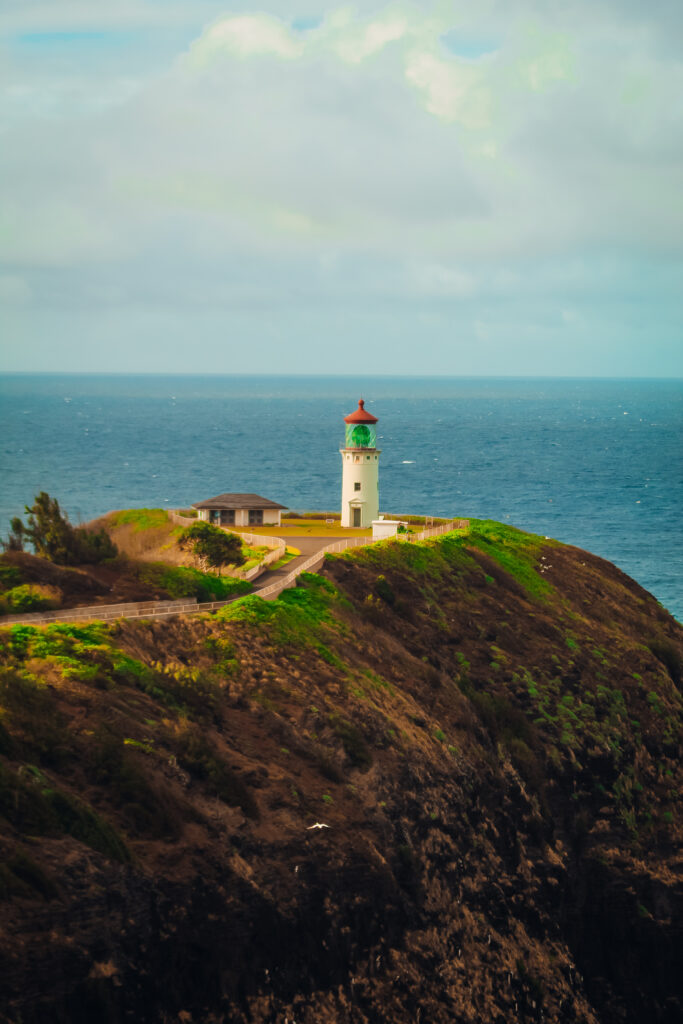 A lighthouse on a cliffside