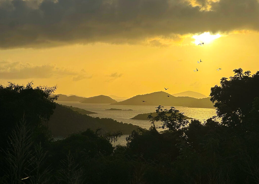 View of Virgin Islands at sunset