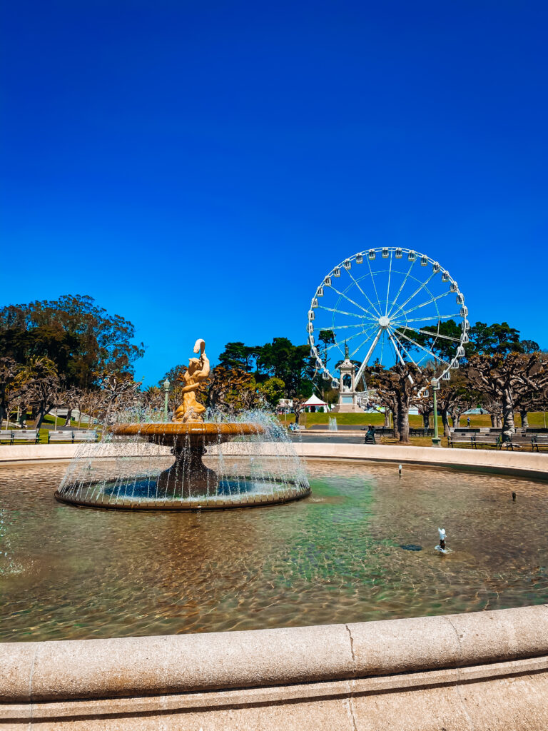 Ferris Wheel and fountain