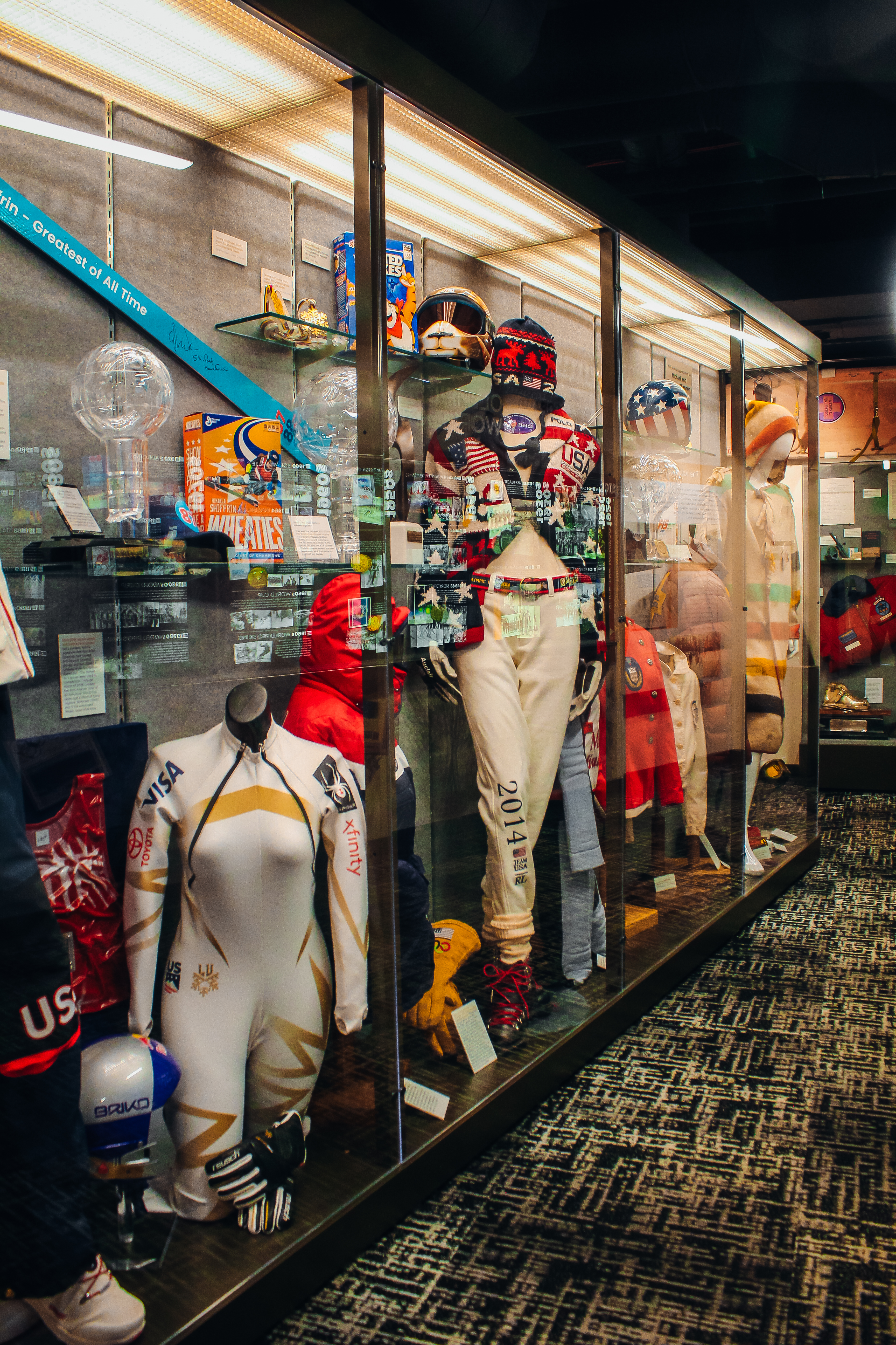 Wall of Olympic uniforms